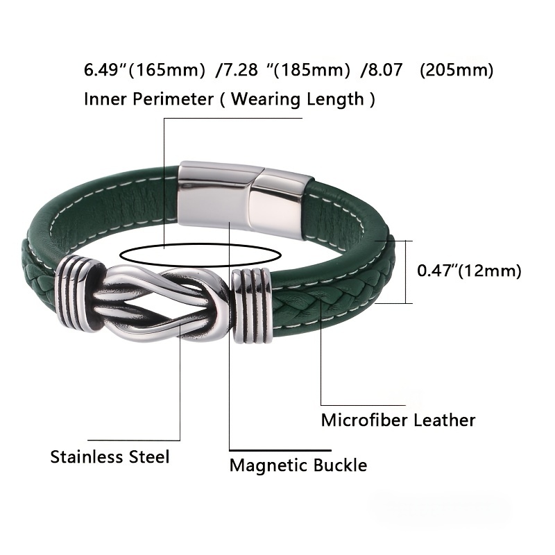 Men's Creative Solid Punk PU Leather Bracelet